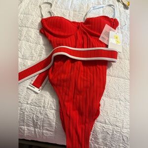 SOLID & STRIPED Red One Piece Swimsuit